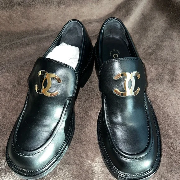 CHANEL LOAFERS BLOCK SHOES CC LOGO - Picture 16 of 16